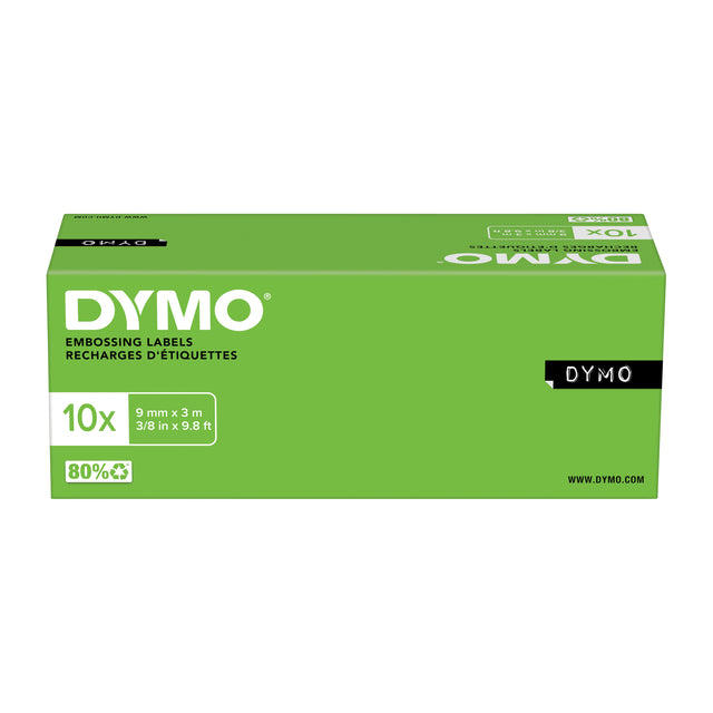 Labeltape Dymo rol 9mmx3M glossy vinyl prof rood (per 10 stuks)