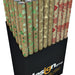 Inpakpapier kerst hotstamp kraft bruin 150x70cm assorti (per 36 stuks)