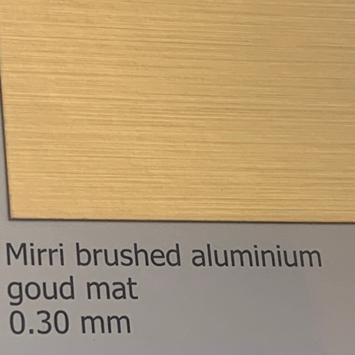 Mirri brushed aluminium goud mat 0.3mm 70 x 100 cm BL 255gr/m2 (25 platen)