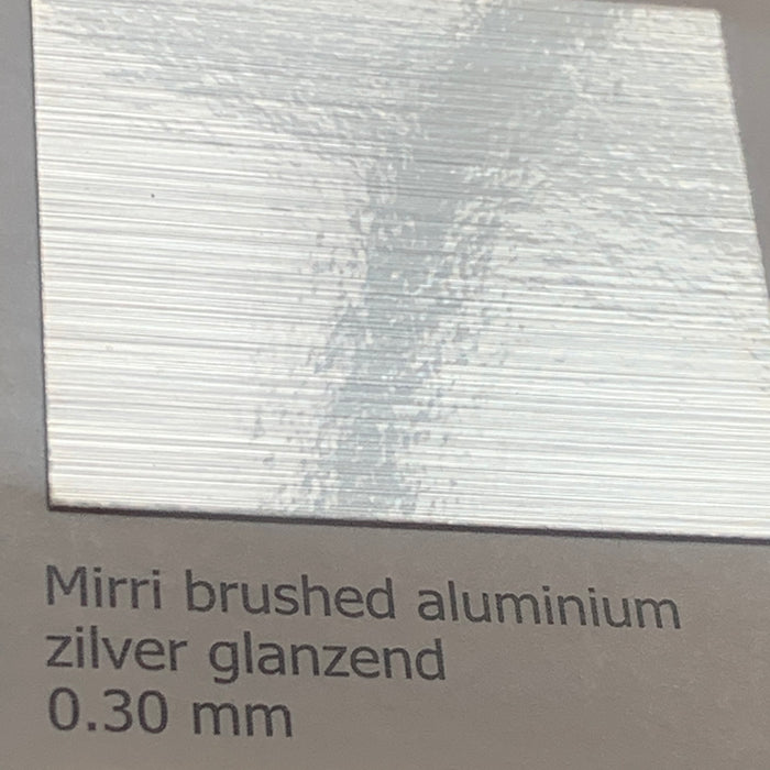 Mirri brushed aluminium zilver glanzend 0.3mm 70 x 100 cm BL 255gr/m2 (25 platen)