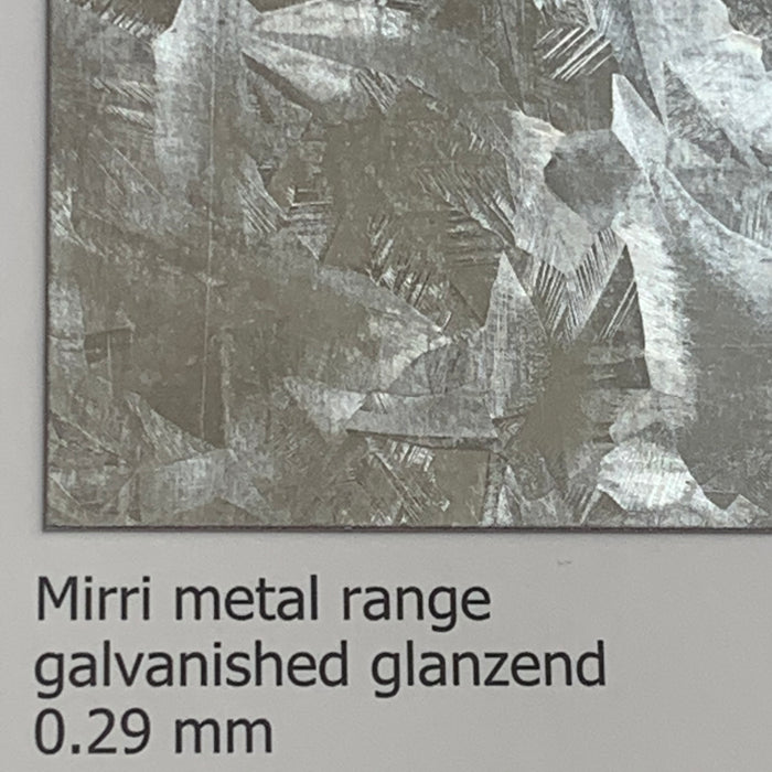 Mirri metal galvanished 0.29mm 70 x 100 cm BL 240gr/m2 (25 platen)