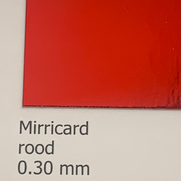 Mirricard rood 0.3mm 70 x 100 cm BL 270gr/m2 (25 platen)
