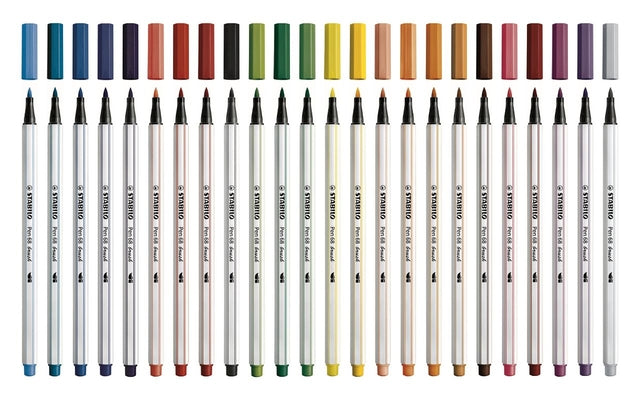 Brushstift STABILO Pen 568/031 fluorescerend blauw (per 10 stuks)
