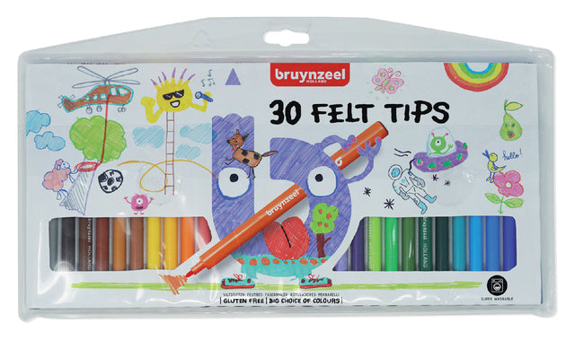 Viltstift Bruynzeel Kids etui à 30 stuks assorti