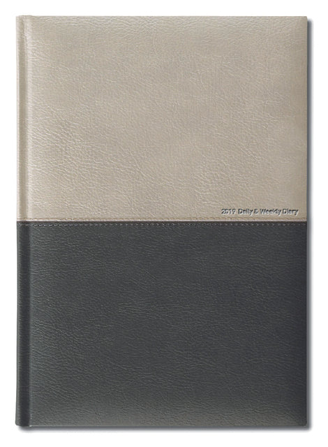 Agenda 2021 Lediberg Twin Timer medium oranje/zwart of zilvergrijs/zwart