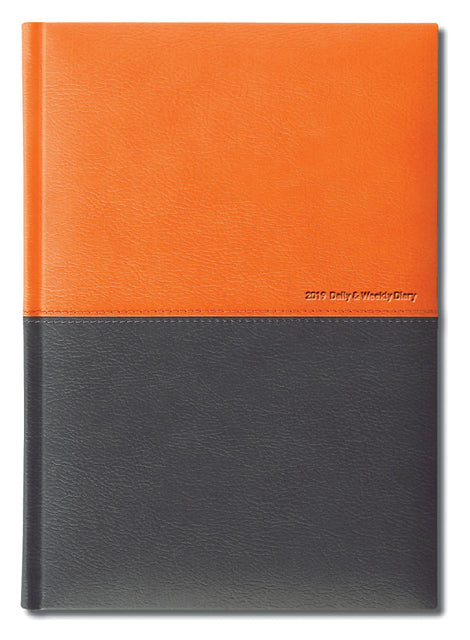 Agenda 2021 Lediberg Twin Timer medium oranje/zwart of zilvergrijs/zwart