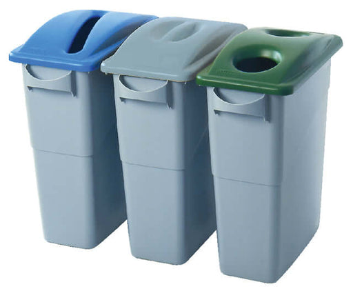 Afvalbakdeksel Slim Jim blauw voor papier