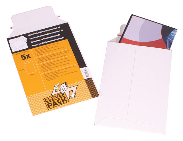 Envelop CleverPack A4 238x312mm karton wit 5stuks