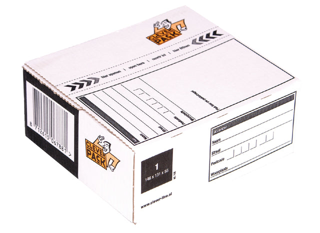 Postpakketbox 1 CleverPack 146x131x56mm wit (per 5 stuks)