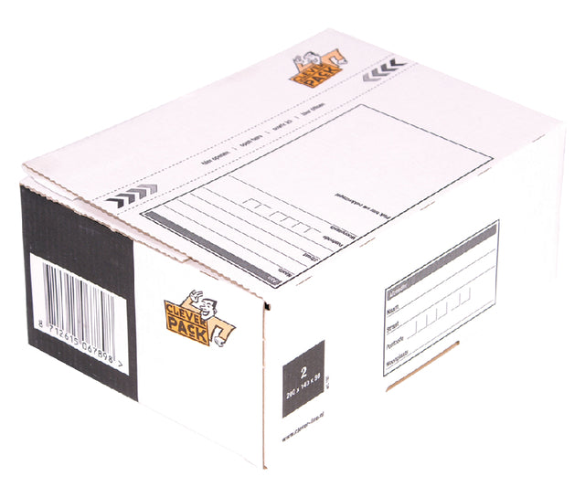 Postpakketbox 2 CleverPack 200x140x80mm wit (per 5 stuks)