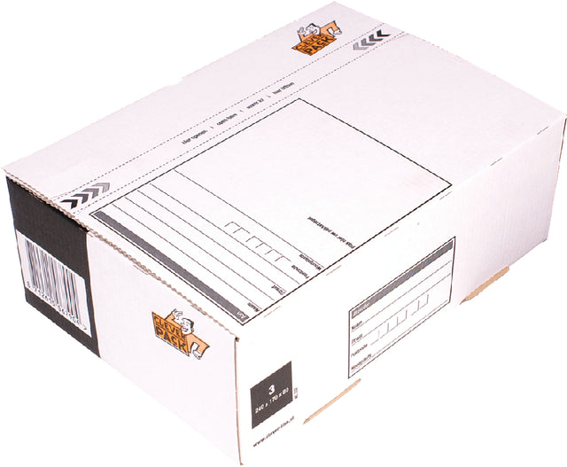 Postpakketbox 3 CleverPack 240x170x80mm wit (per 5 stuks)