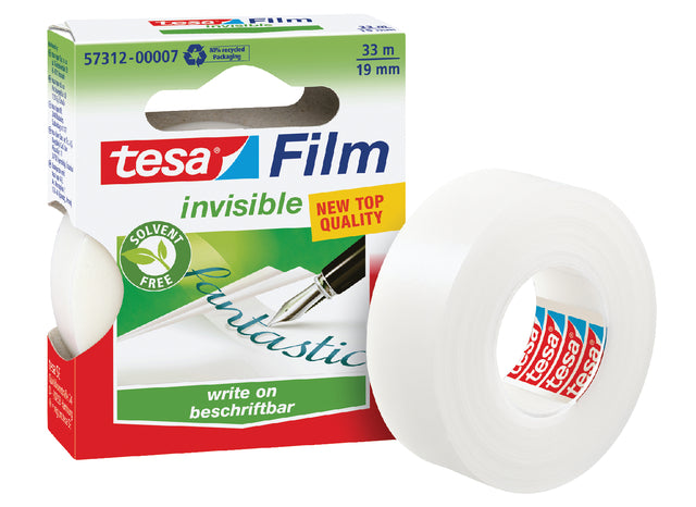 Onzichtbaar plakband Tesa film 19mmx33m (per 10 stuks)