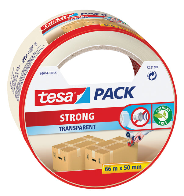 Verpakkingstape Tesa 50mmx66m transparant blister PP (per 6 stuks)