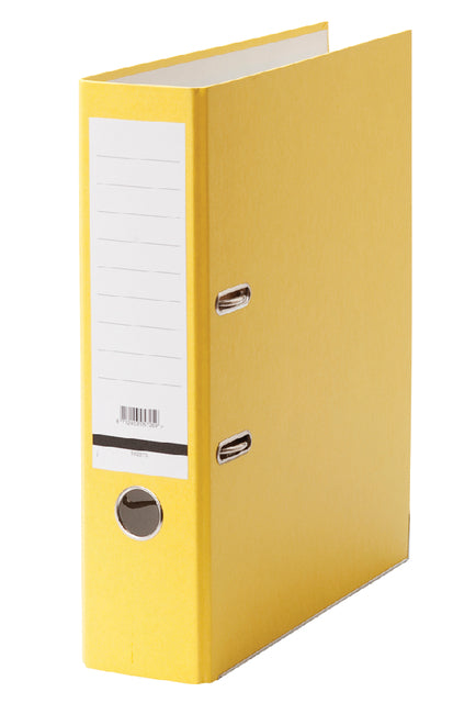 Ordner Qbasic A4 80mm karton geel (per 20 stuks)