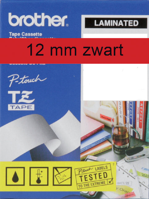 Labeltape Brother P-touch TZE-431 12mm zwart op rood