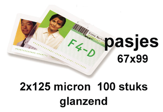 Lamineerhoes GBC badge card 67x99mm 2x125micron 100stuks