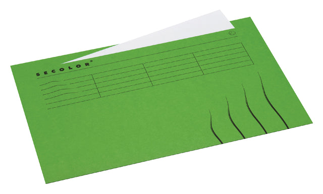 Vouwmap Secolor Folio ongelijk 225gr groen (per 25 stuks)