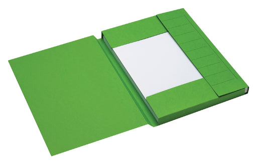 Dossiermap Secolor A4 3 kleppen 225gr groen (per 25 stuks)