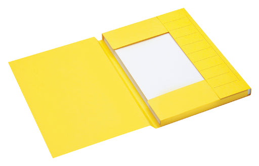 Dossiermap Secolor A4 3 kleppen 225gr geel (per 25 stuks)