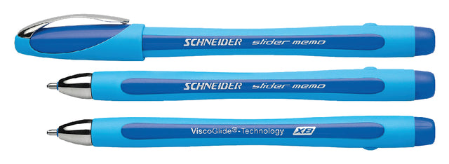 Balpen Schneider Slider Memo blauw extra breed
