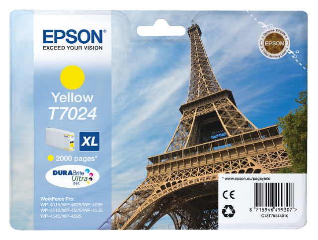 Inktcartridge Epson T7024 geel HC