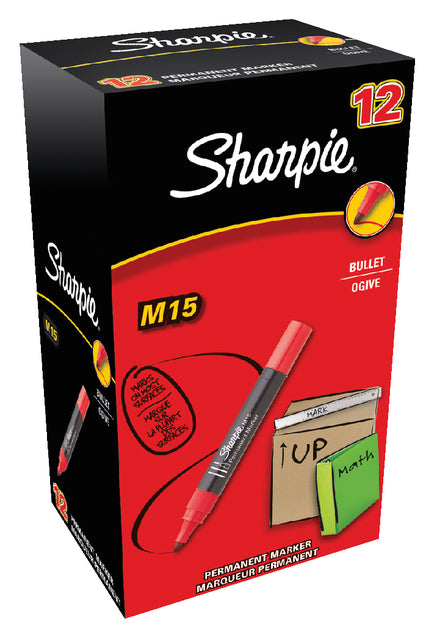 Viltstift Sharpie M15 rond rood 1.8mm (per 12 stuks)