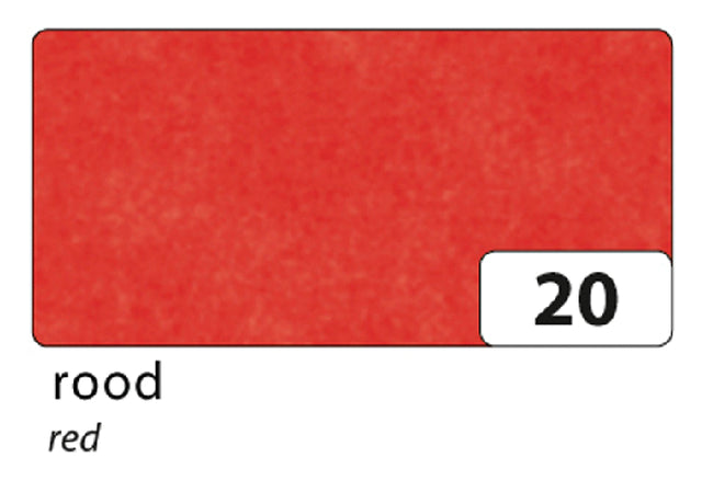 Zijdevloeipapier Folia 50x70cm 20g nr23 rood set à 5vel (per 10 stuks)