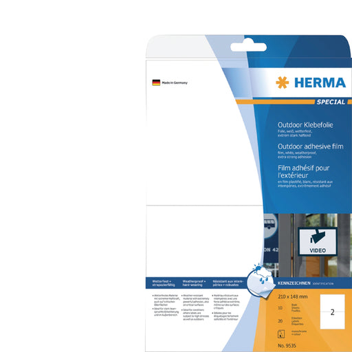 Etiket HERMA 9535 210x148mm weerbestendig wit 20stuks