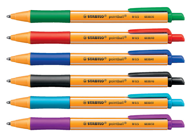Balpen STABILO Pointball 6030/58 lila (per 10 stuks)