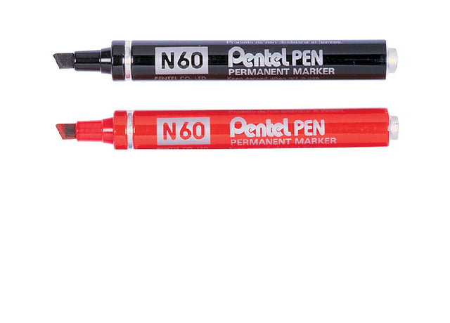 Viltstift Pentel N60 schuin rood 1.2-6mm (per 12 stuks)