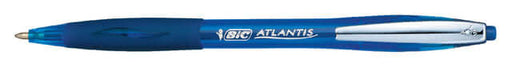 Balpen Bic Atlantis soft metalen clip 1.0mm blauw (per 12 stuks)