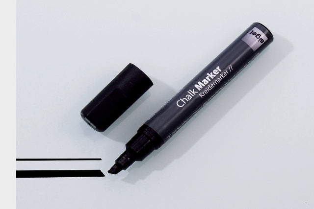 Krijtmarker Sigel whiteboard fluor zwart 1-5mm