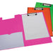 Klembordmap LPC A4/Folio met 100mm klem + penlus neon roze