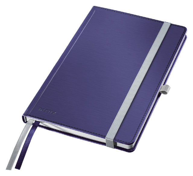 Notitieboek Leitz Style harde kaft A5 lijn titaniumblauw
