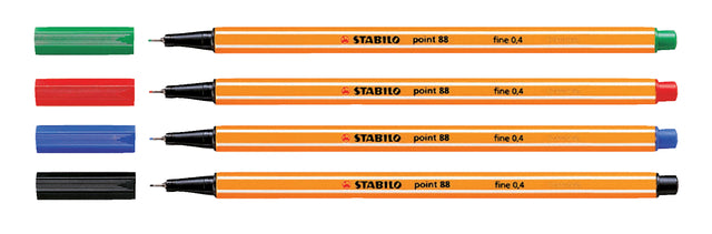 Fineliner STABILO point 88/40 rood