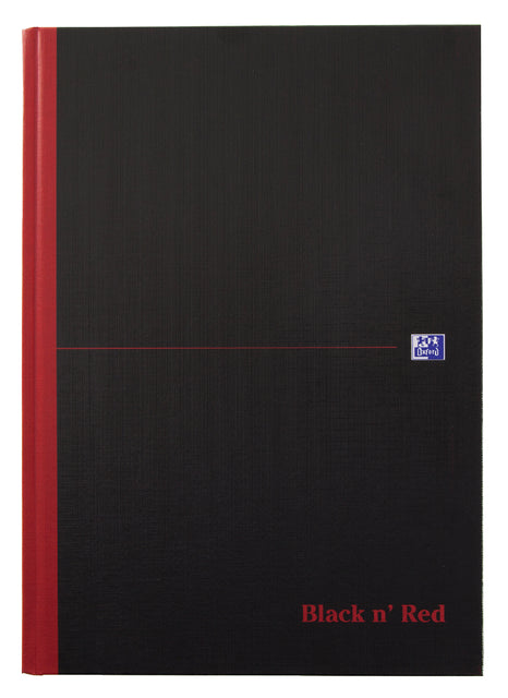 Notitieboek Oxford Black n' Red A4 96vel lijn zwart