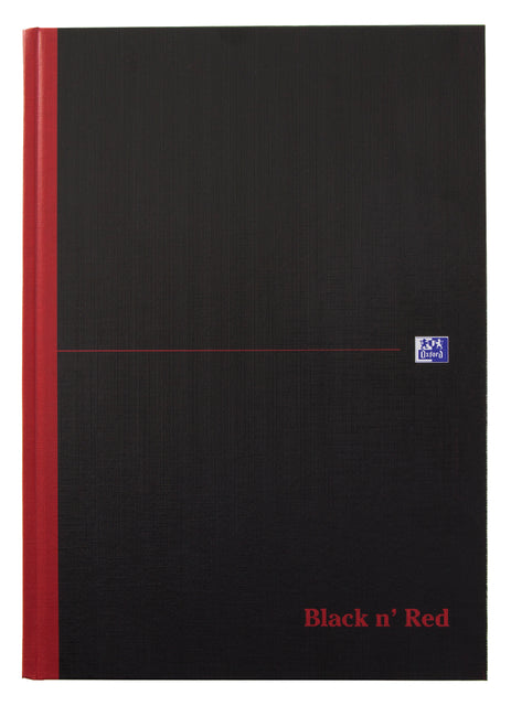 Notitieboek Oxford Black n' Red A4 96vel ruit 5mm zwart