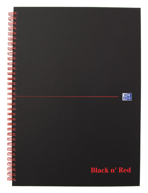 Notitieboek Oxford Black n' Red A4 70v ruit 5mm