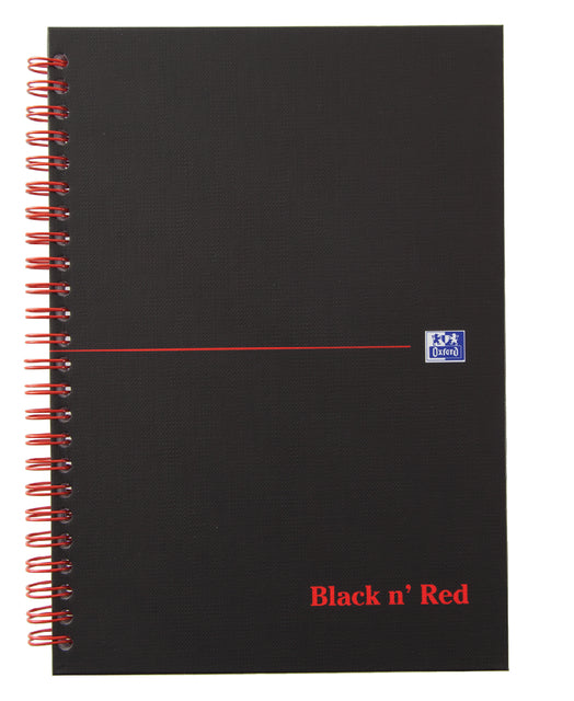 Notitieboek Oxford Black n' Red A5 70v ruit 5mm