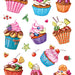 Etiket HERMA 3387 cupcakjes glitter