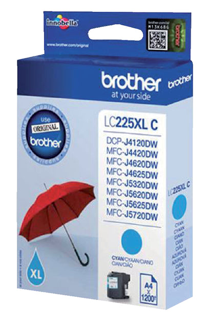 Inktcartridge Brother LC-225XLC blauw HC