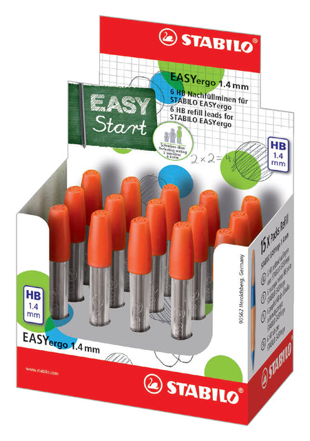 Potloodstift STABILO Easyergo 1.4mm HB display à 15 kokers