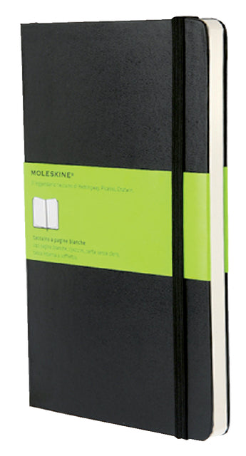 Notitieboek Moleskine large 130x210mm blanco zwart