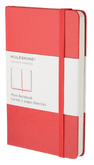 Notitieboek Moleskine pocket 90x140mm blanco rood