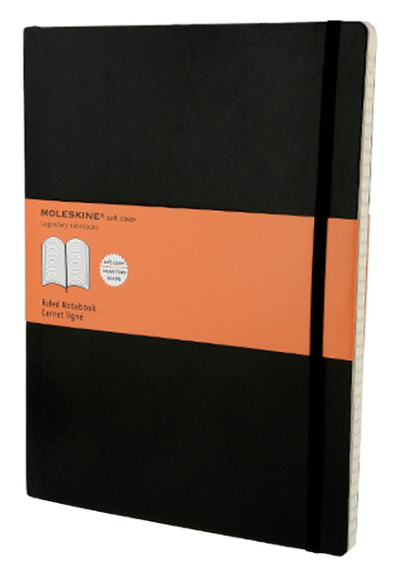 Notitieboek Moleskine XL 190x250mm lijn zwart