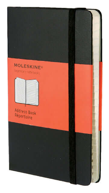 Adresboek Moleskine large 130x210mm lijn zwart