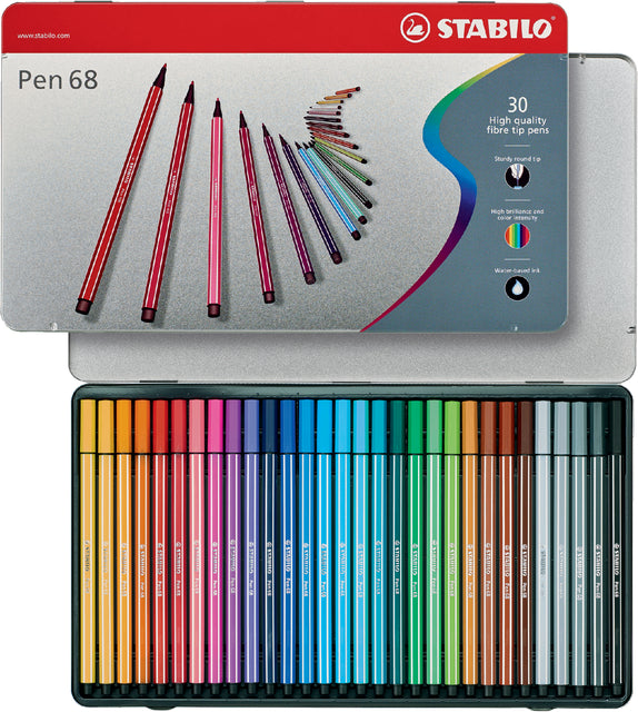 Viltstift STABILO Pen 68 blik à 30 kleuren