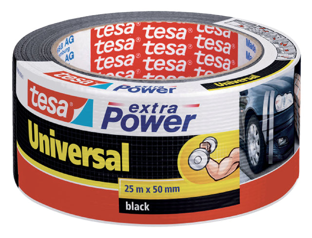 Plakband Tesa 50mmx25m extra Power zwart