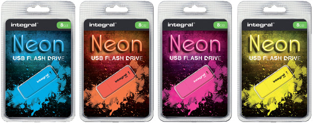 USB-stick 2.0 Integral 16Gb neon geel