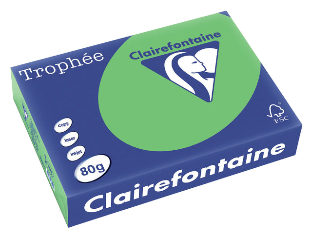 Kopieerpapier Trophee A4 80gr grasgroen 500vel